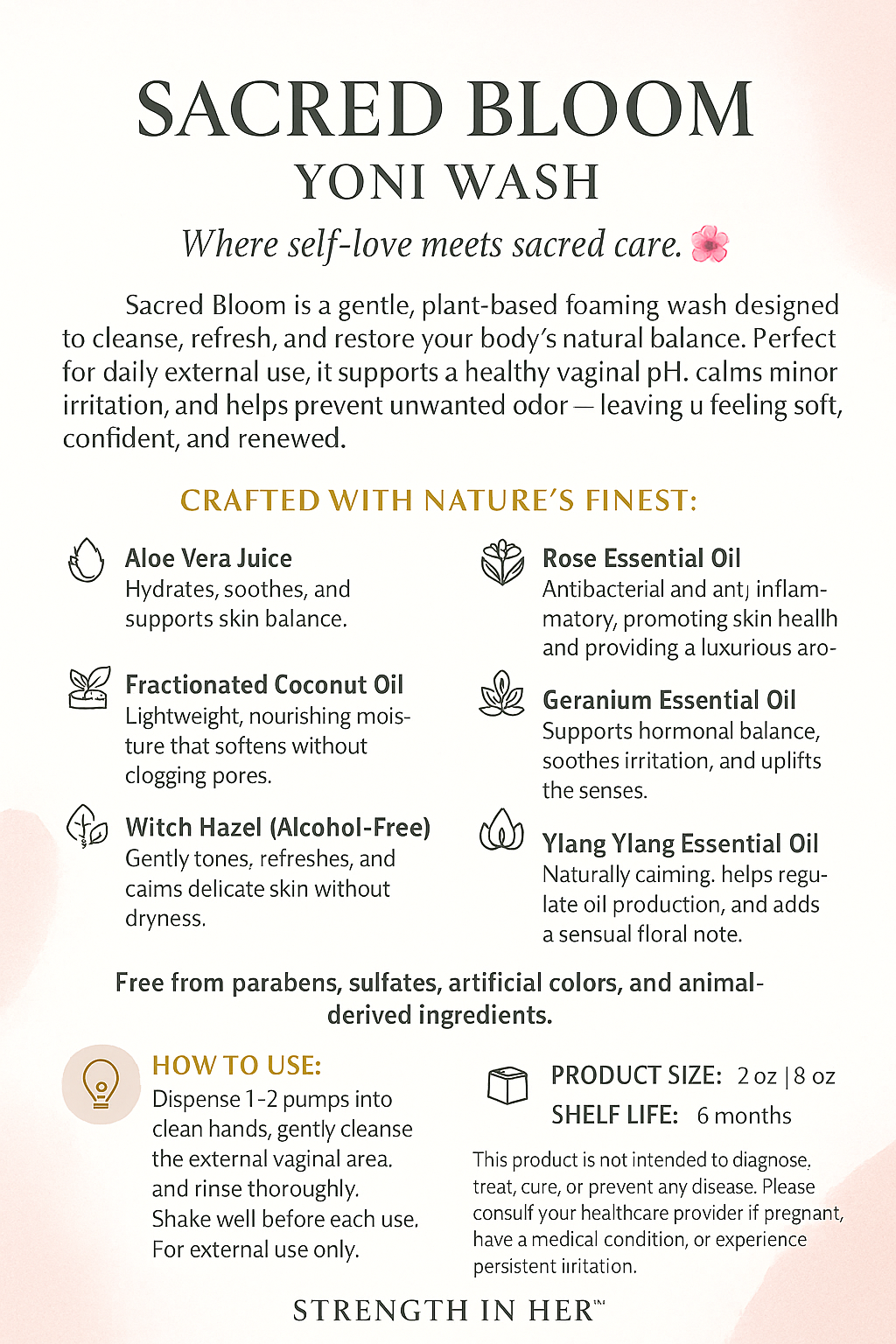 Sacred Bloom Yoni Wash 2 oz