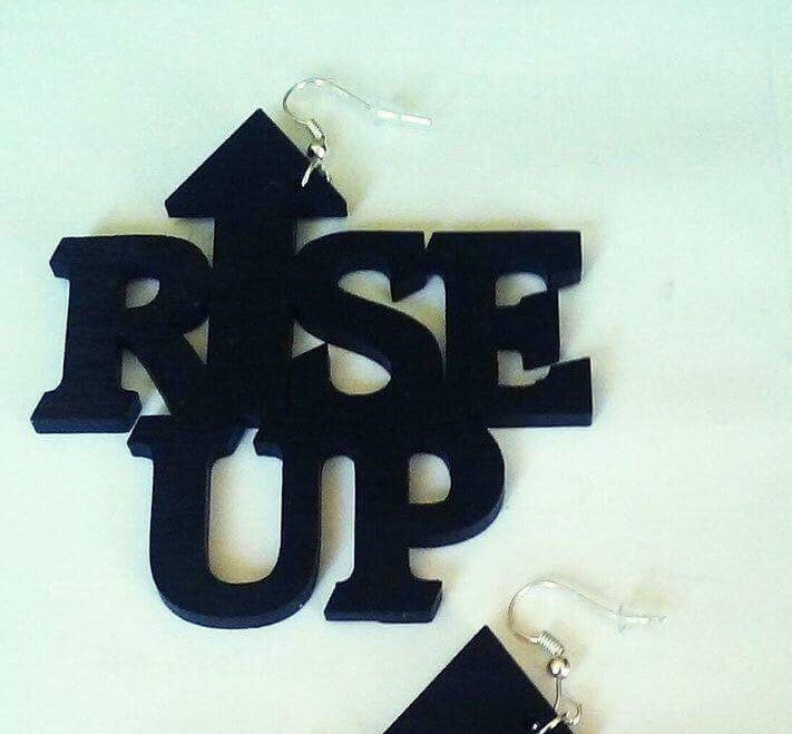 Rise Up Wood Earrings