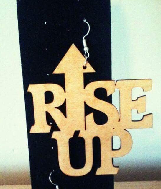 Rise Up Wood Earrings